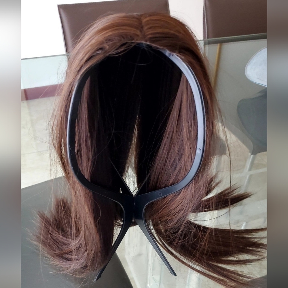 New Brown hair Topper Long Straight clip on